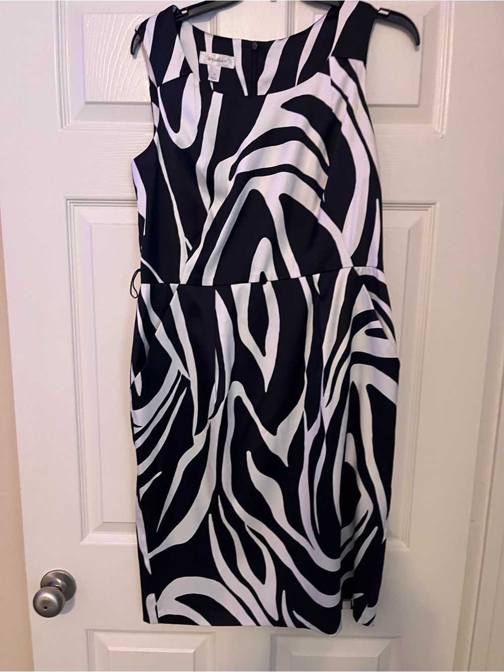 dressbarn Black and White Zebra-Print Sleeveless Dress